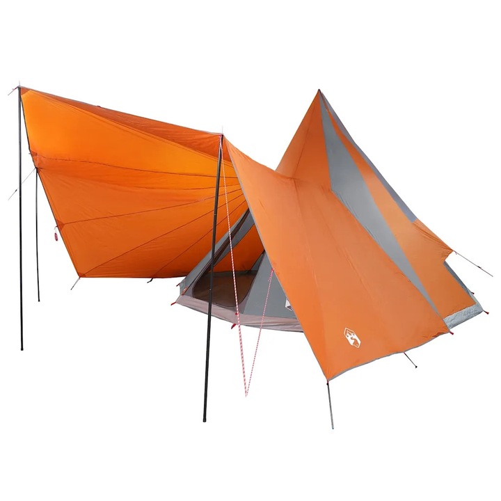 vidaXL Családi Tipi sátor Tipi Szürke és narancs 510 x 690 x 330 cm 42000986