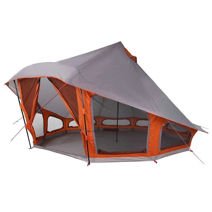 vidaXL Családi Tipi sátor Tipi Szürke és narancs 508 x 470 x 300 cm 42000968