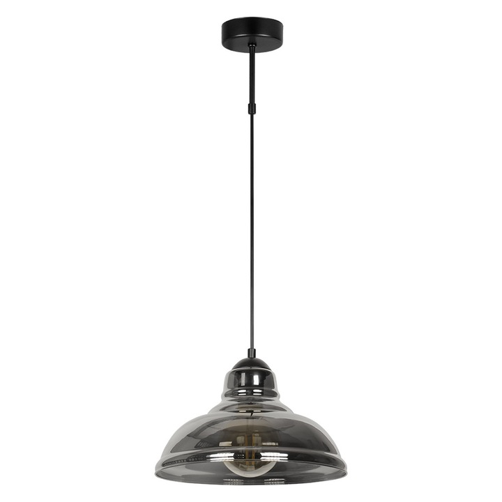 Pendul Lightstyle 2502-PVD-FU, 1xE27, Negru/Gri