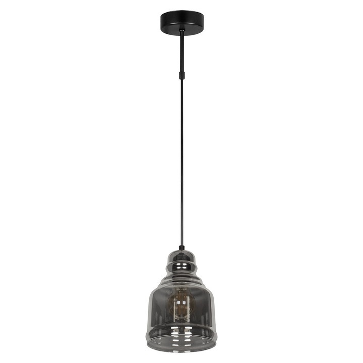 Pendul Lightstyle 4700-C-PVD-FU, 1xE27, Negru/Gri