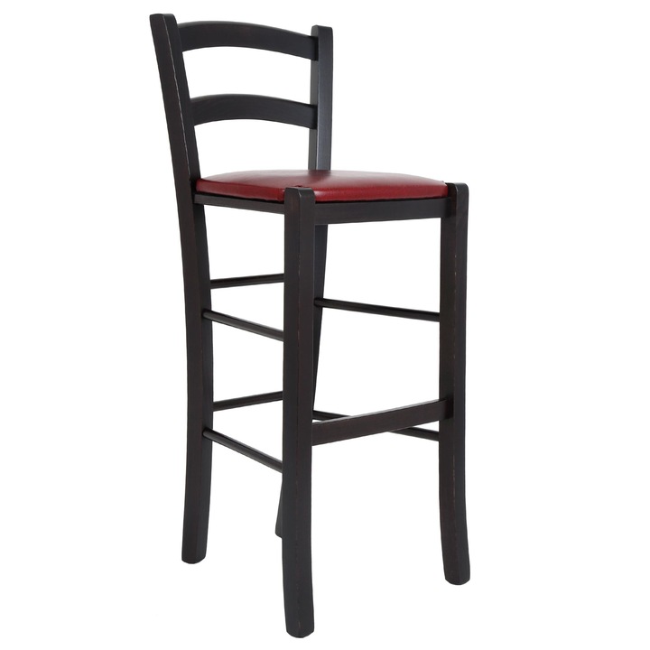 Scaun Paesana bar - wenge keret - bordó műbőr - 21902
