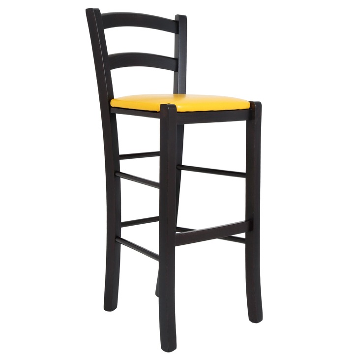 Paesana bárszék - wenge váz - sárga műbőr - 22168