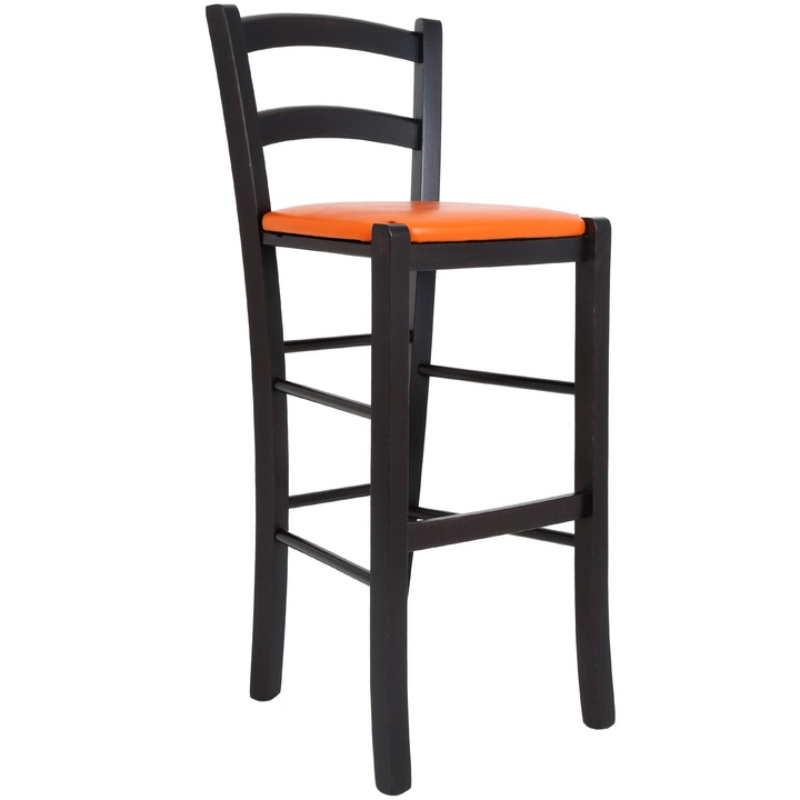 Paesana bárszék - wenge váz - narancssárga műbőr - 21895