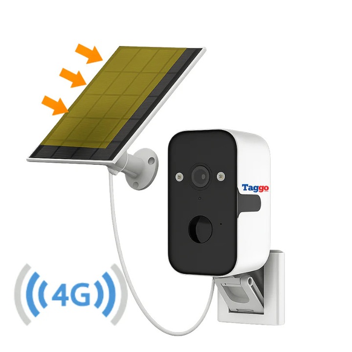 2K Felügyelő Kamera, Napelemmel, 4G Kapcsolattal, 4MP Felbontással, IP66 Védelemmel, PIR Érzékelővel, Értesítésekkel