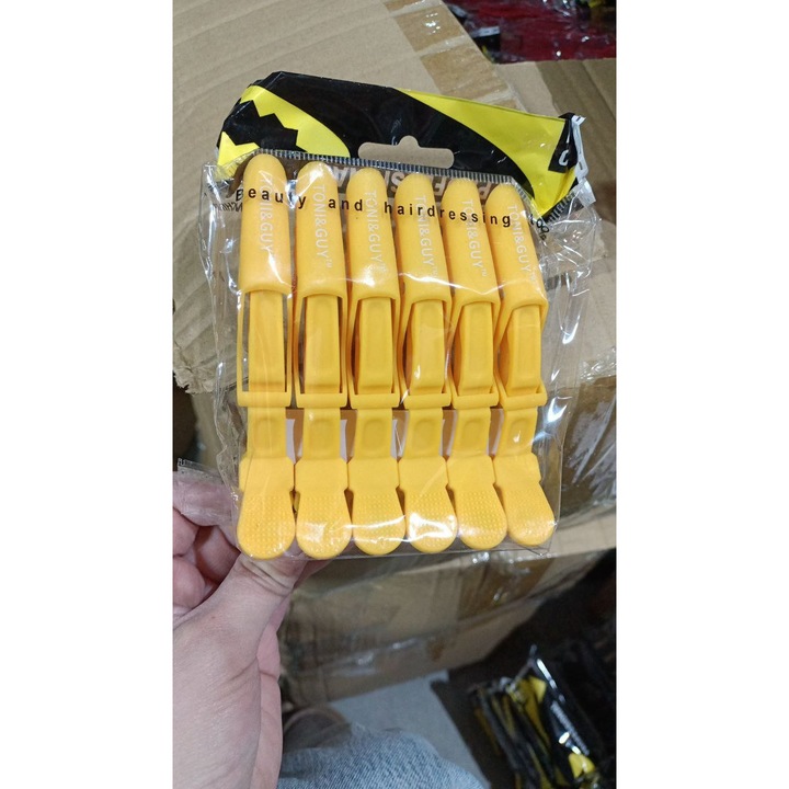 Clame pentru par, 6 bucati, galbene