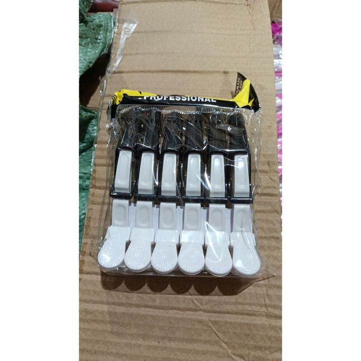 Clame pentru par, 6 bucati, alb+negru