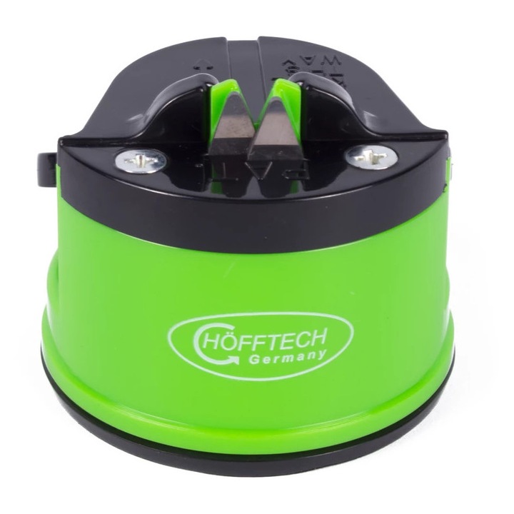 Ascutitor pentru Cutite cu Ventuza KingHoff, Fixare Stabila, Accesoriu Bucatarie, Verde