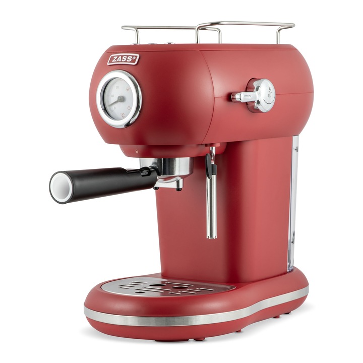 Espressor cafea ZASS ZEM 15 Eternate,15 bari,1100W, Rezervor 1.2l, culoare Scarlet Sage