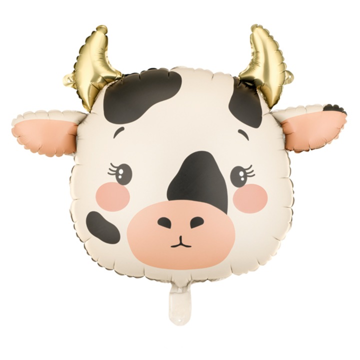 Balon din folie Vaca, 57x47cm, crem/negru/auriu