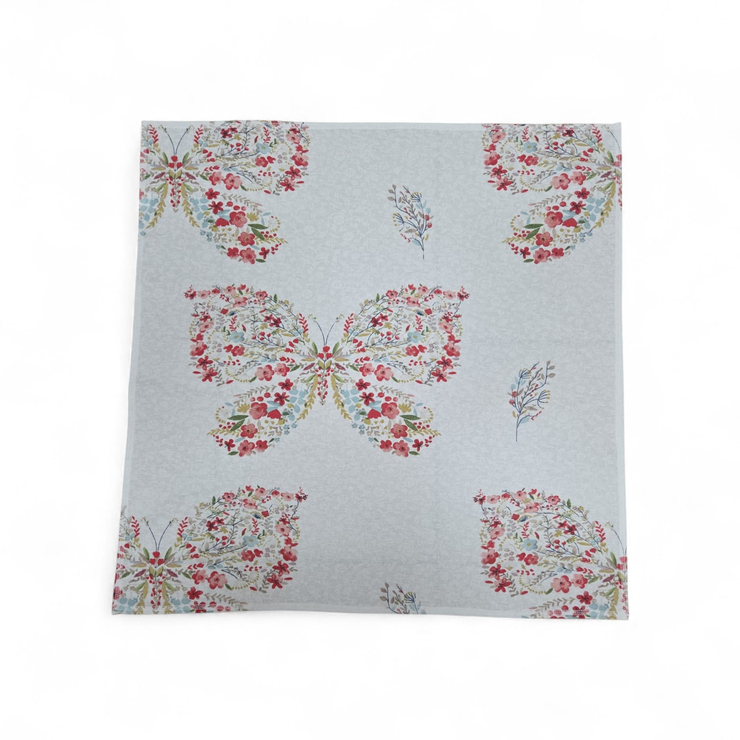 Scutece bebeluși - Scutec finet Albatex Home, 75x75 cm, model SD03 Fluturi, bumbac, alb