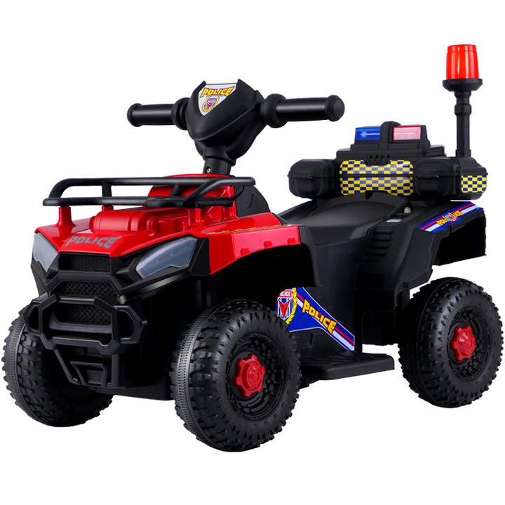 Masinuta electrica Homeone Gourouna Astynomia, 6V, rosu, 68x39x28cm, greutate maxima 25kg