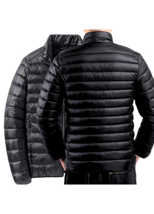 Jachetă bărbătească SHOPII neagră matlasată, de tranziție, l/xl