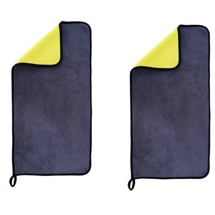 Set 2 lavete auto din microfibra, super-absorbante pentru lustruit masina, 100x50 cm, eR D L