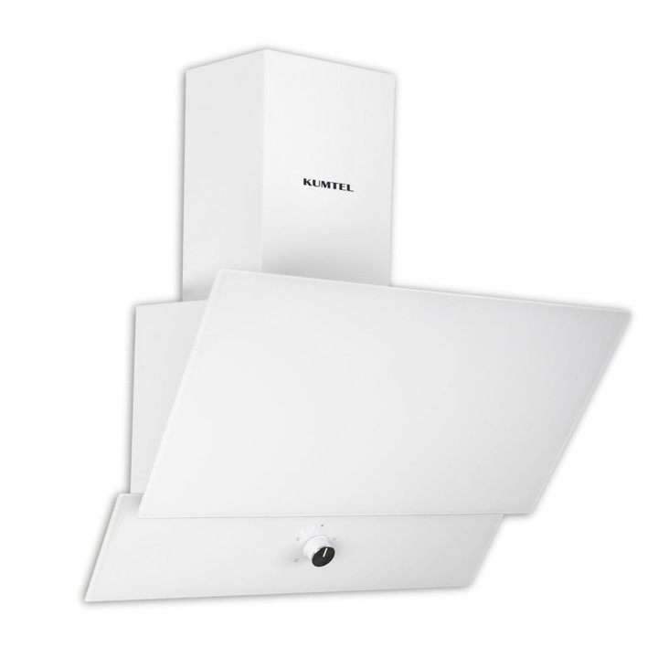 Абсорбатор Kumtel DA6-830, 142W, 650 m3/h, 3 скорости, Механично управление, Стъклен панел, LED осветление, Бял