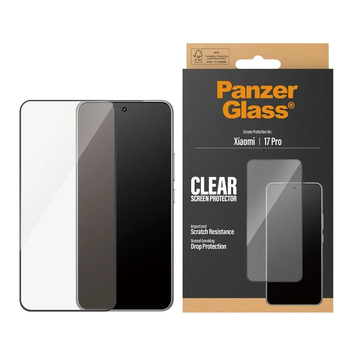 Стъклен протектор PanzerGlass за Xiaomi 17 Pro, UWF, Прозрачен