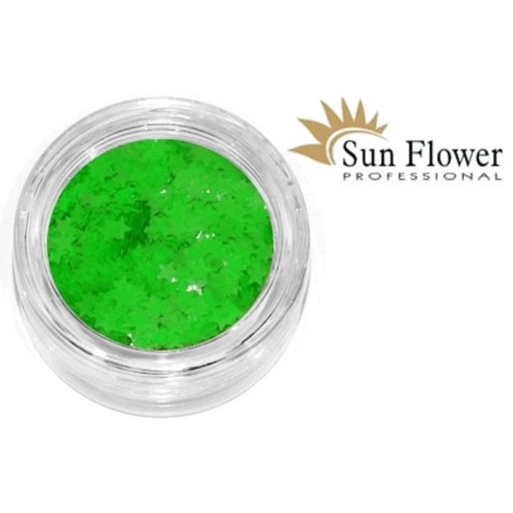 Decoratiuni unghii, Sunflower Gw 71, verde, stelute