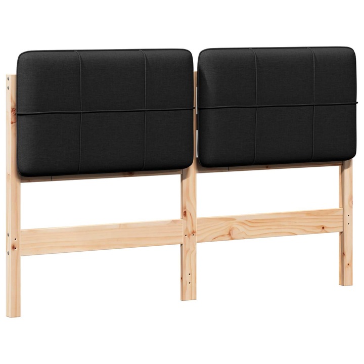 Tablie tapitata vidaXL, Maro si negru 120 cm Lemn de pin masiv