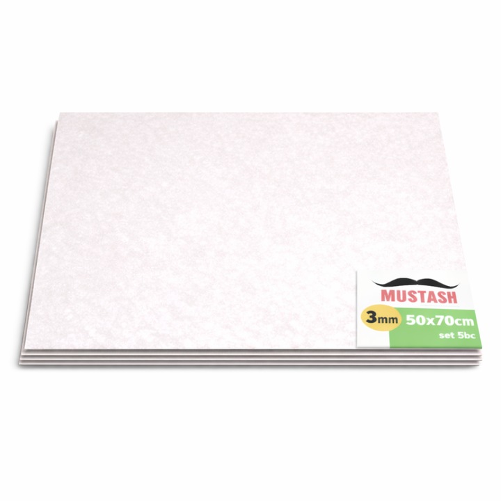 Carton legatorie Mustash B2 50x70cm, 3mm, rigid, set 5 bucati