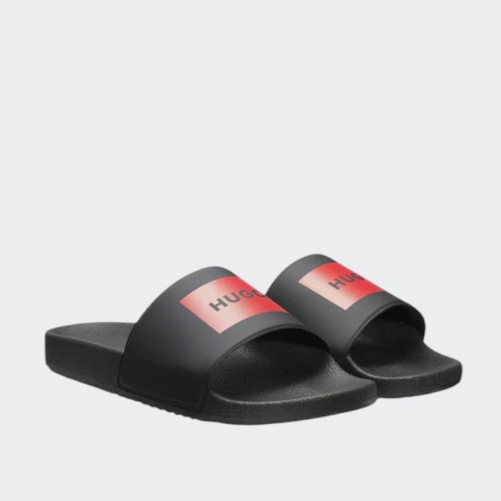 Papuci barbati, HUGO, Negru, Sintetic