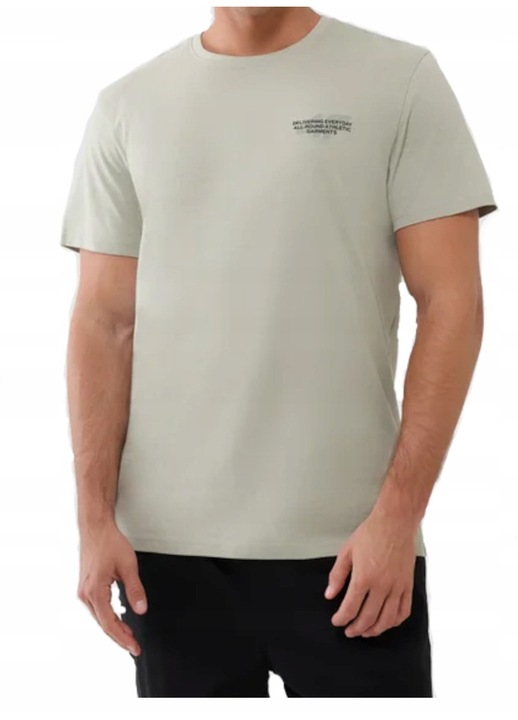 Férfi póló 4F, pamut, zöld, rövid ujjú, testhezálló szabás, 3XL INTL