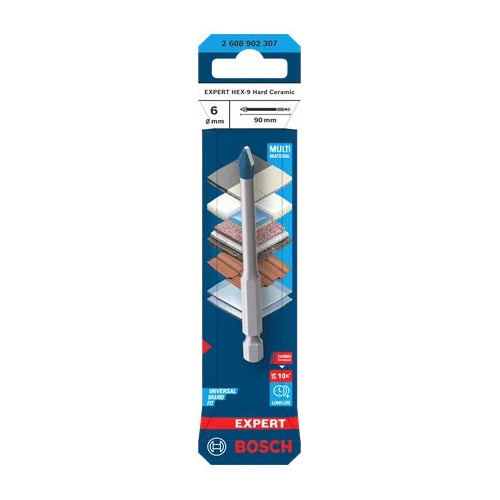 Burghiu Bosch EXPERT HEX-9 Hard Ceramic 2608902307, 6 x 90 mm