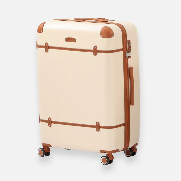 Troler Ecru 58L, 4 dupla kerékkel és 3 fogantyúval, nőknek