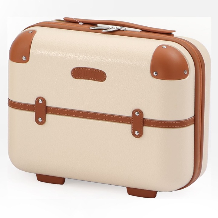 Пътна чанта, 16,66 литра, Дръжка, Таба детайли, Ластик на гърба за закрепване, Пластмаса, 36x17x31 см, Екрю