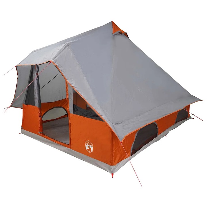 vidaXL Tipi sátor tetővel Szürke és narancs 358 x 296 x 258 cm taft 42000971