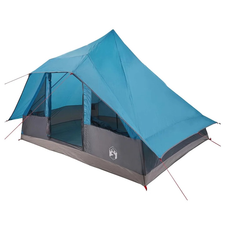 vidaXL Tipi sátor tetővel tárolóval Kék 364 x 281 x 257 cm taft 42000973