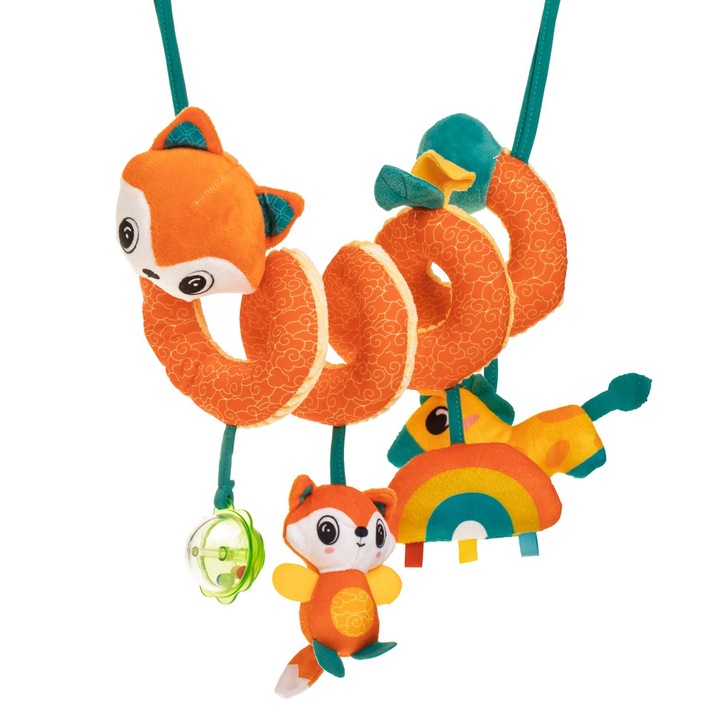 Jucarie pentru Patut Spiralata Vulpe cu Jucarie de Dentitie 25cm