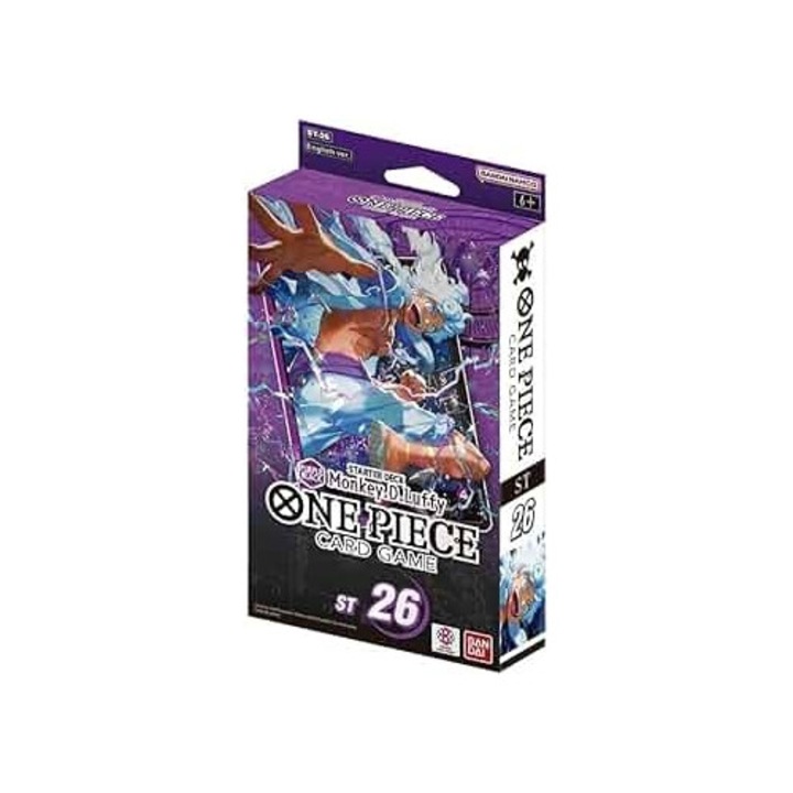One Piece TCG: Kezdőpakli ST-26 Monkey D. Luffy, Ibolya/Fekete, 51 kártya, Játékszőnyeg mellékelve