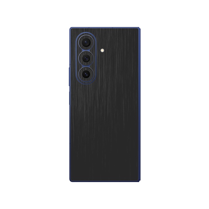 Folie iSkinz pentru Samsung Galaxy Z Fold7 - Brushed Negru, 360 Cut, Skin Adeziv, Protectie Carcasa Spate si Laterale