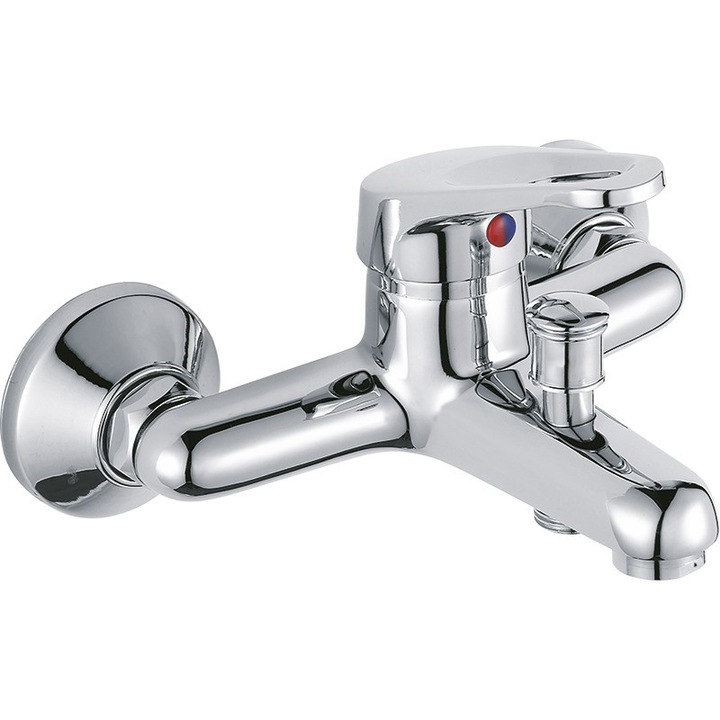 Baterie wannowa scienna Grace, crom, montare pe perete, 35 mm, 103 mm