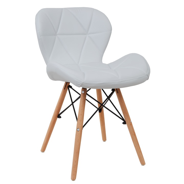 Eliza szék - fa keret - fehér műbőr