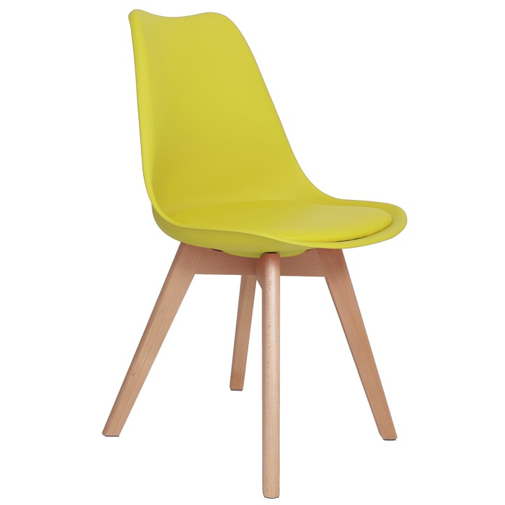 Celia szék - fa keret - sárga műbőr