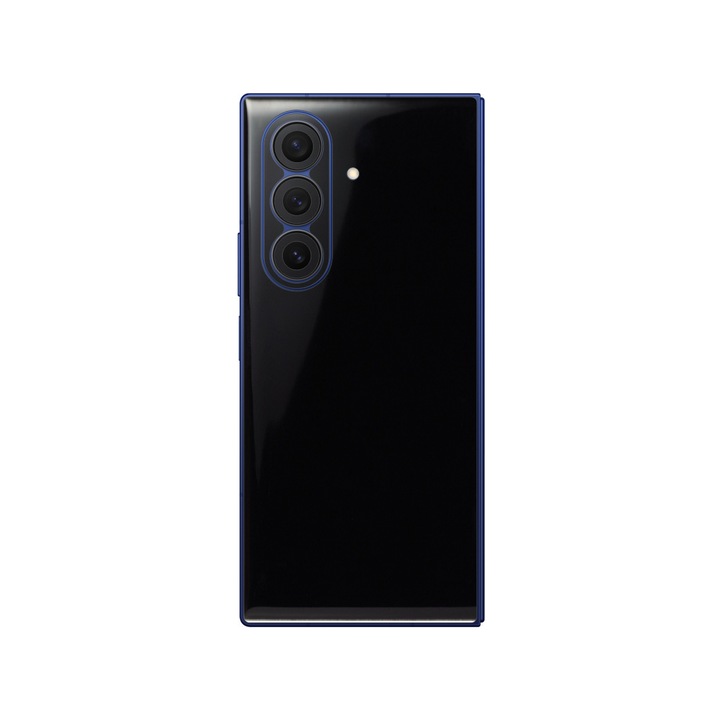 iSkinz fólia Samsung Galaxy Z Fold7-hez - Fekete Fényes, Egyszerű Vágás, Ragasztó Bőr, Hátlap Védelem