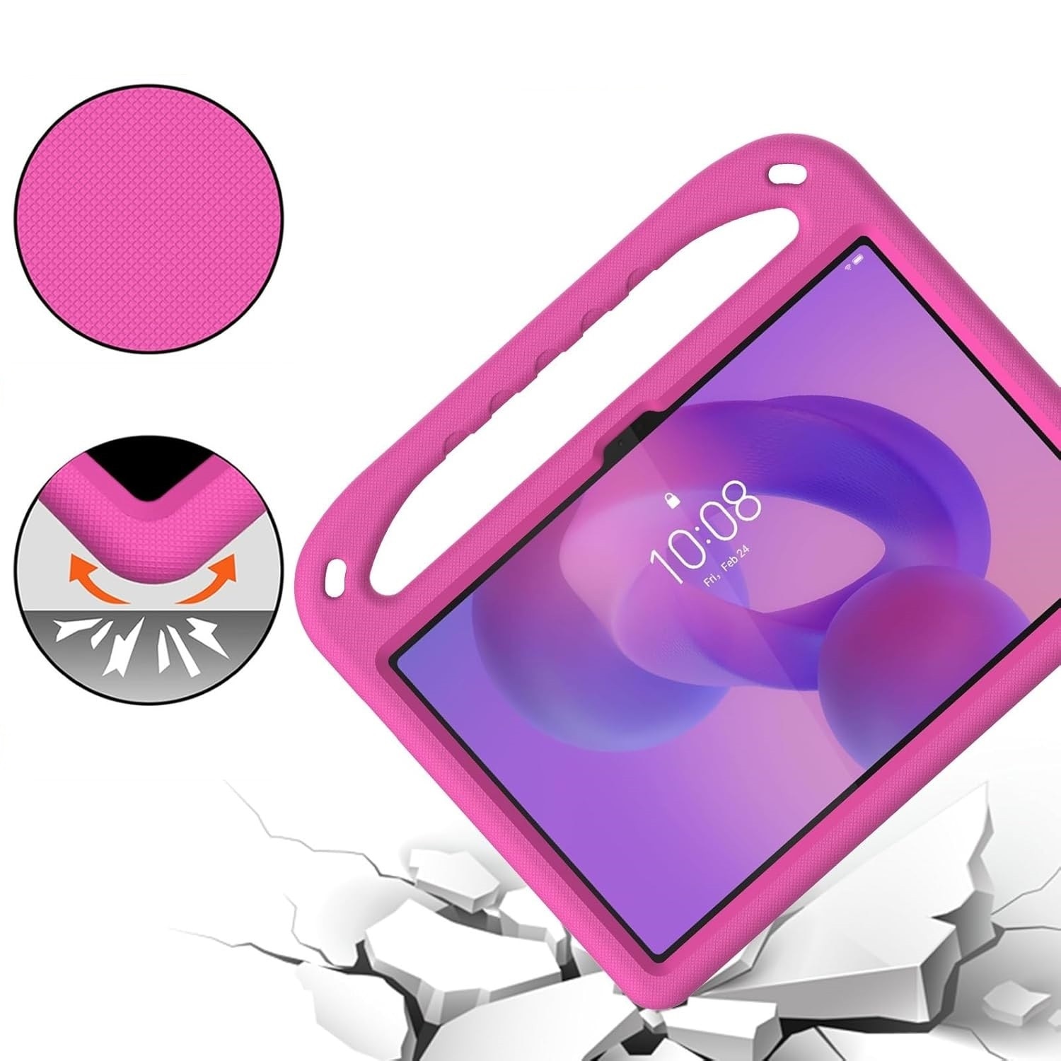Husa pentru tableta, XGSM, pentru Lenovo Idea Tab 11" / Tab K11 11" (2 gen.), roz, cu maner, functie stand