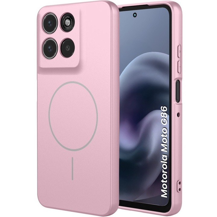 Etui telefon, XGSM, pentru Motorola Moto G86 5G, TPU, roz, compatibil MagSafe