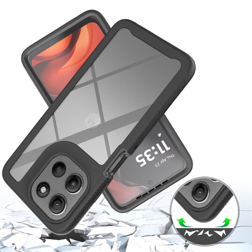 Husa telefon ERBORD pentru Motorola Moto G86 5G, shockproof, cu folie, neagra