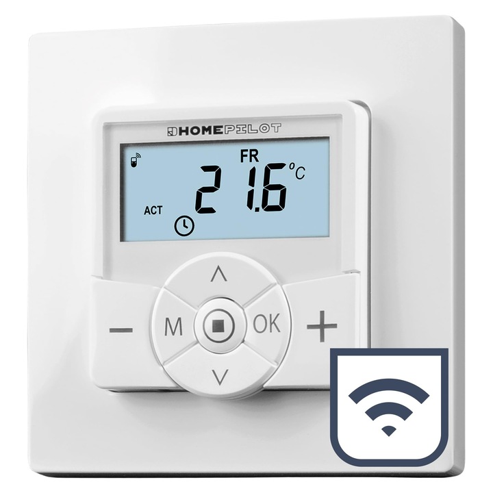 Termostat inteligent Homepilot, wireless, 230V, control prin aplicație, alb