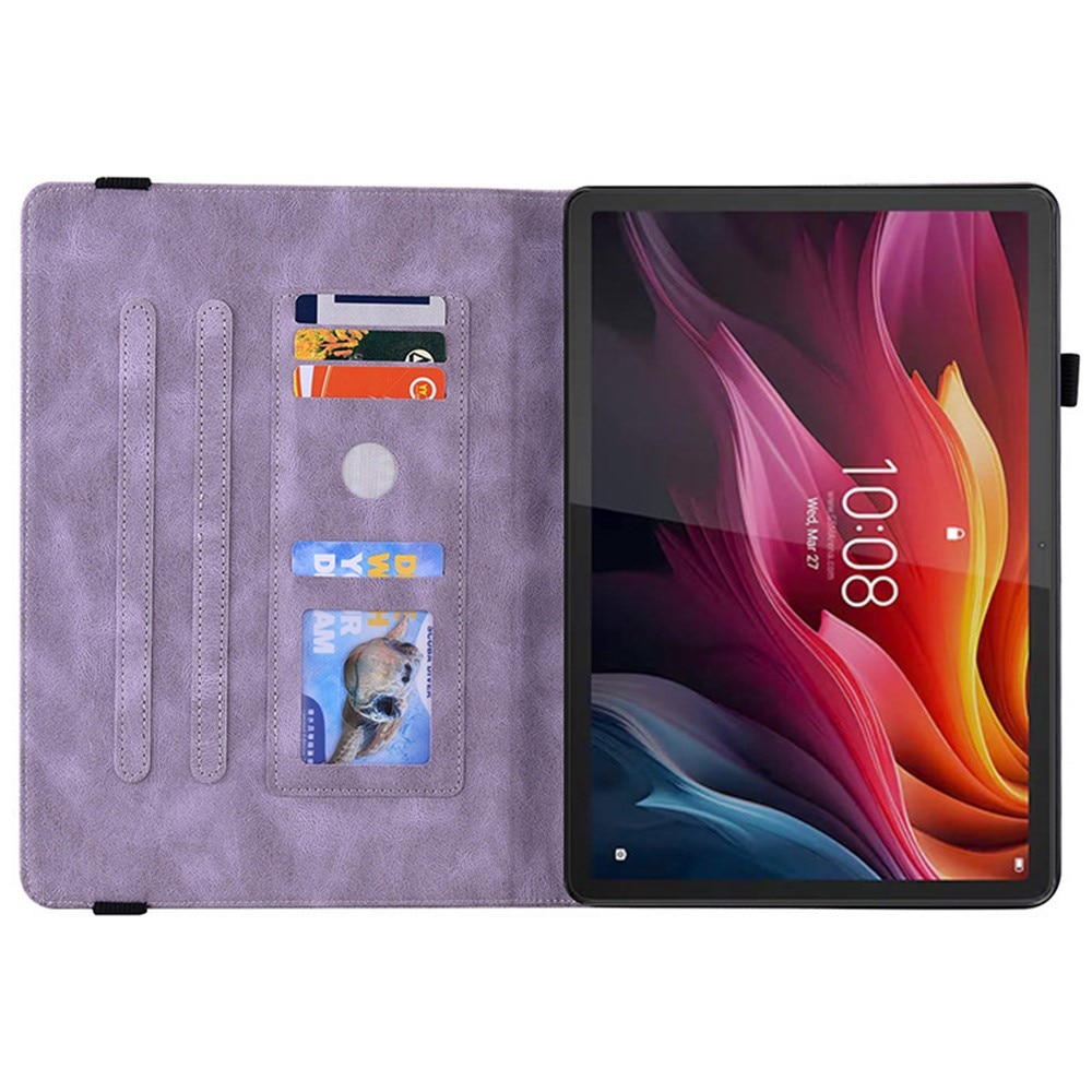 Husa tableta XGSM Butterfly, 11", violet, cu suport si compartimente pentru carduri