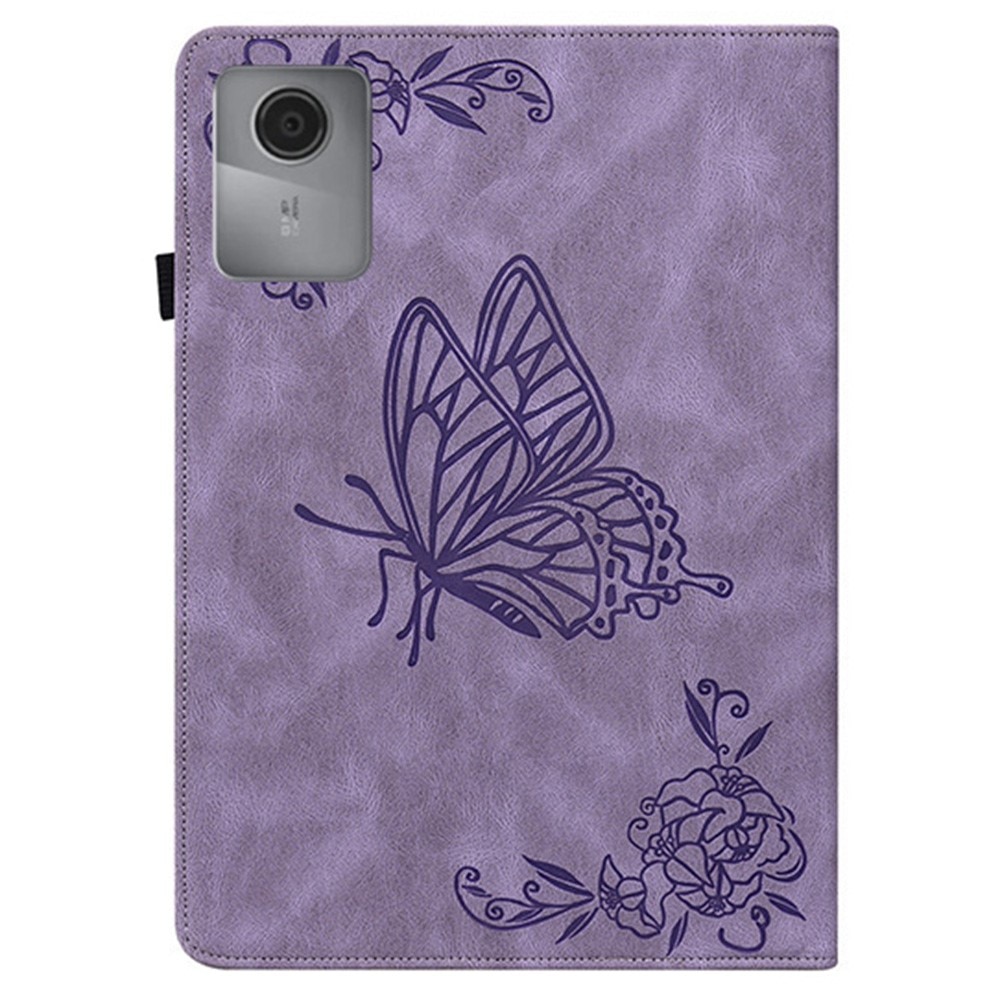 Husa tableta XGSM Butterfly, 11", violet, cu suport si compartimente pentru carduri
