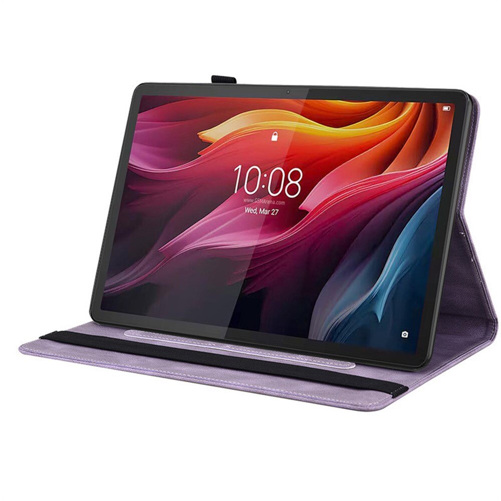 Husa tableta XGSM Butterfly, 11", violet, cu suport si compartimente pentru carduri