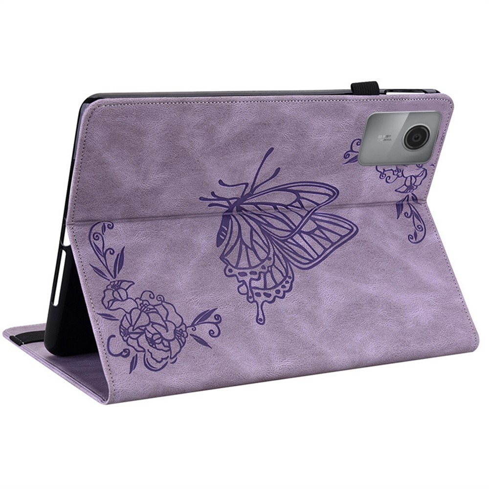 Husa tableta XGSM Butterfly, 11", violet, cu suport si compartimente pentru carduri