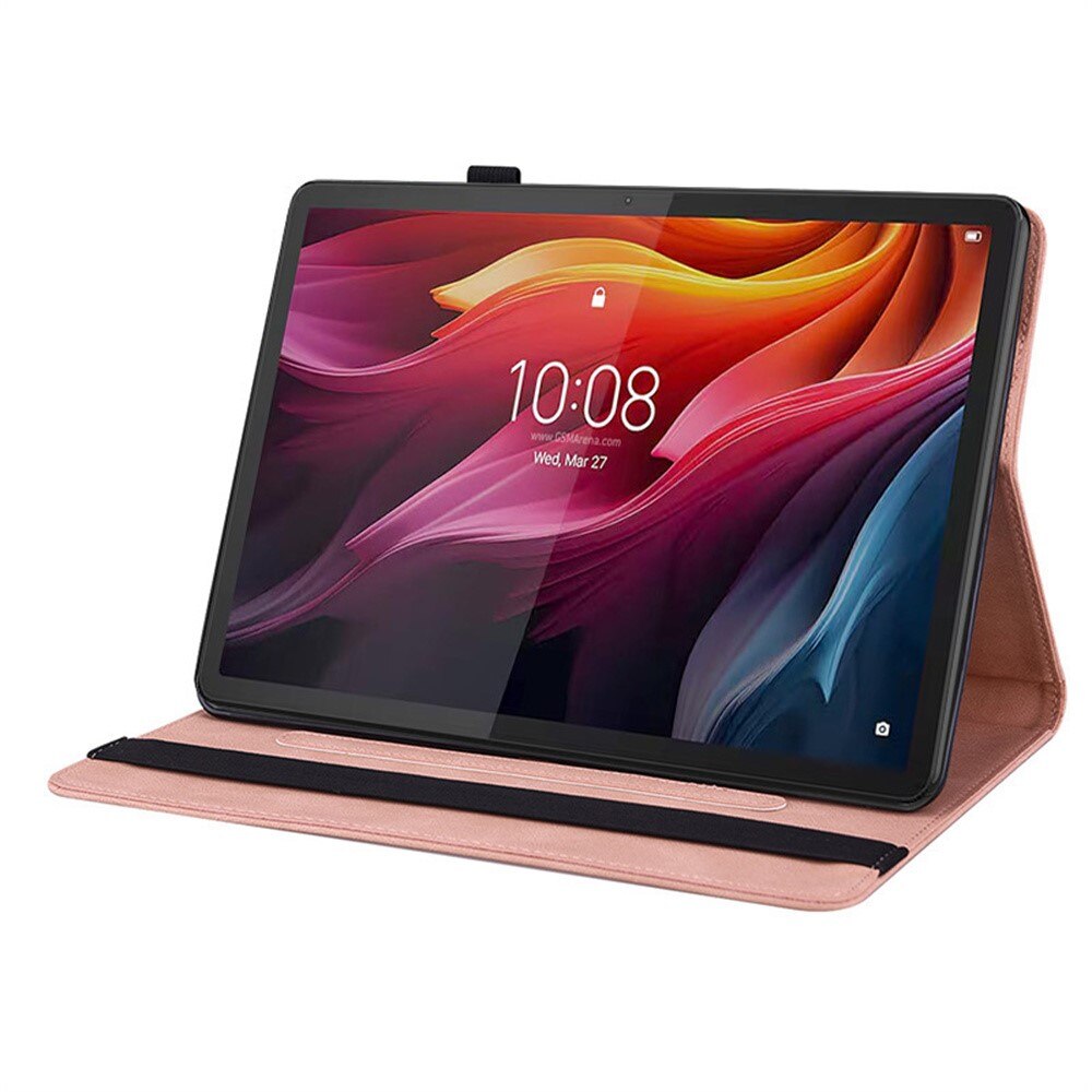 Husa tableta XGSM Butterfly, roz, pentru Lenovo Idea Tab 11" / Tab K11 11" (2 gen.), cu suport si compartimente pentru carduri