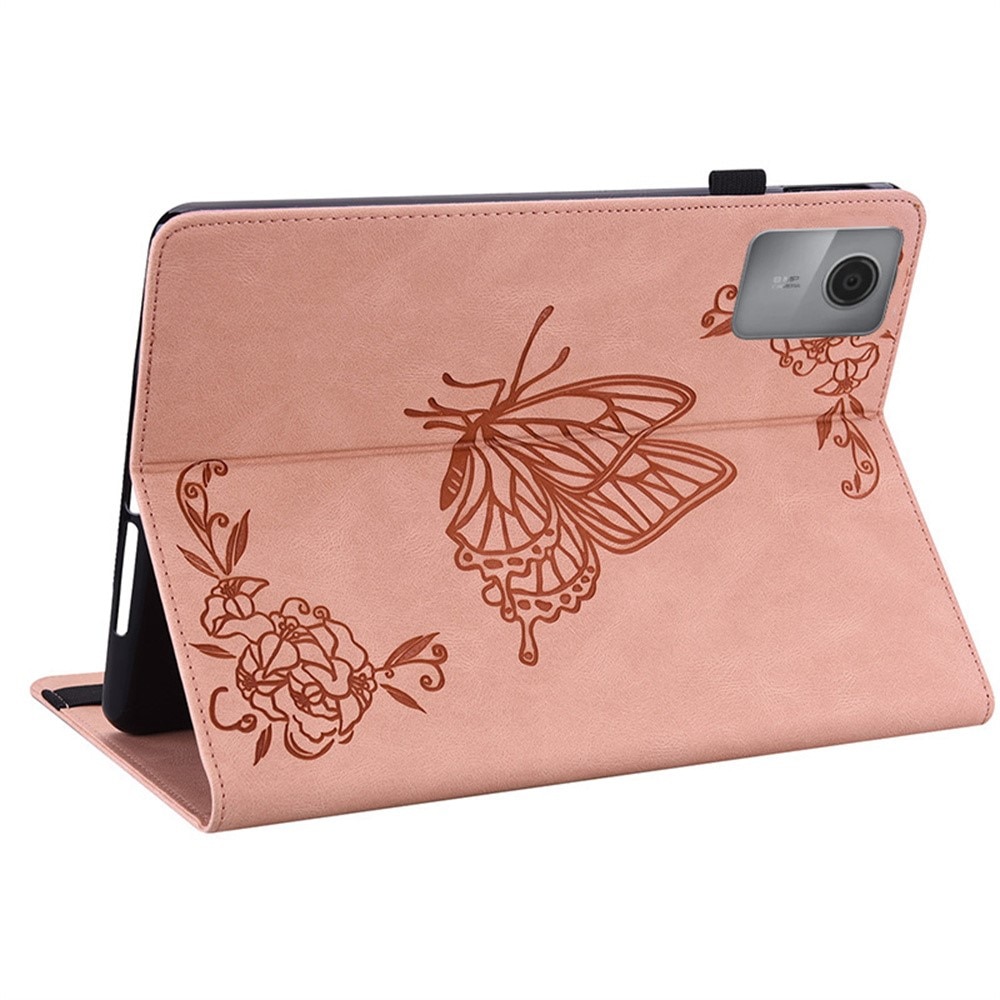 Husa tableta XGSM Butterfly, roz, pentru Lenovo Idea Tab 11" / Tab K11 11" (2 gen.), cu suport si compartimente pentru carduri