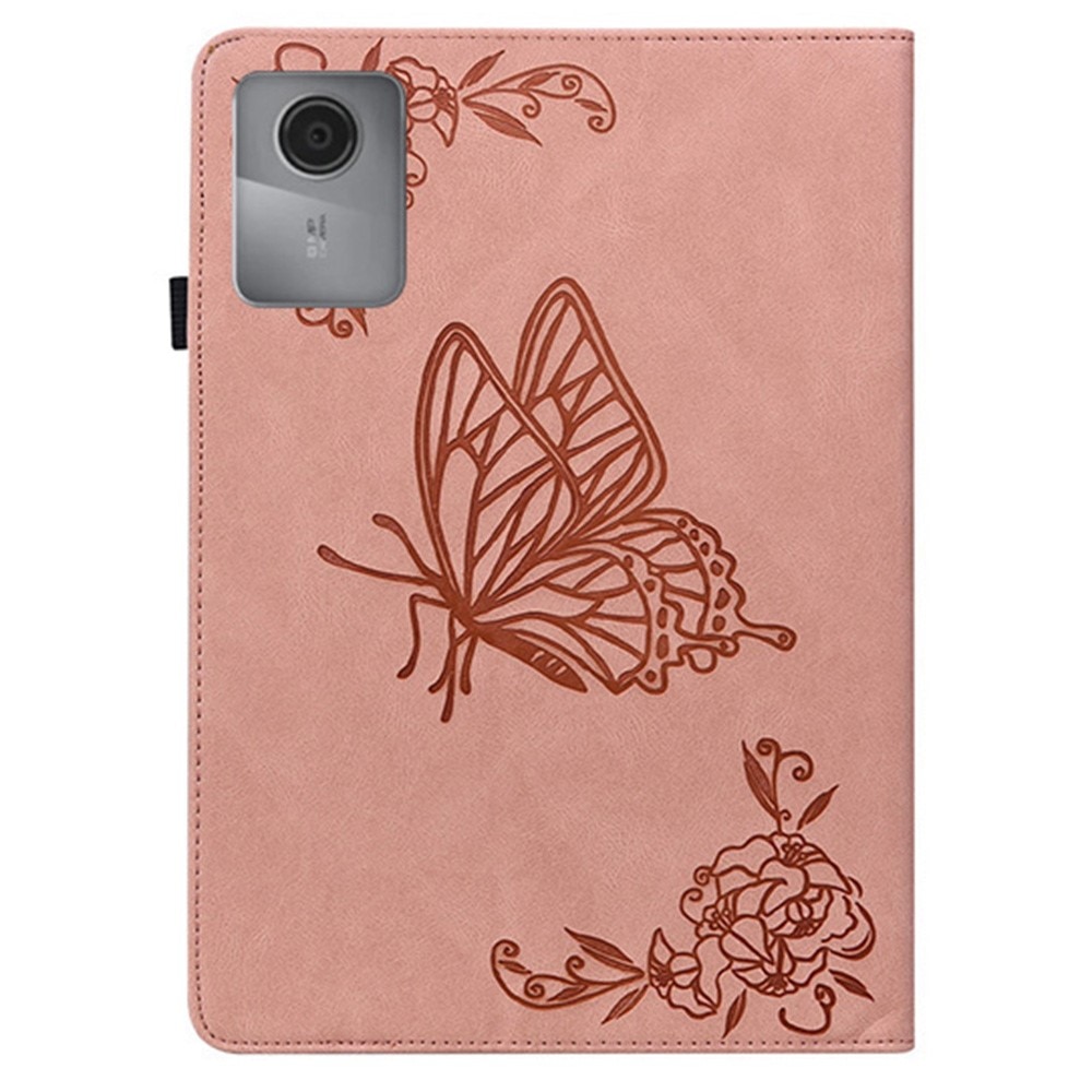Husa tableta XGSM Butterfly, roz, pentru Lenovo Idea Tab 11" / Tab K11 11" (2 gen.), cu suport si compartimente pentru carduri