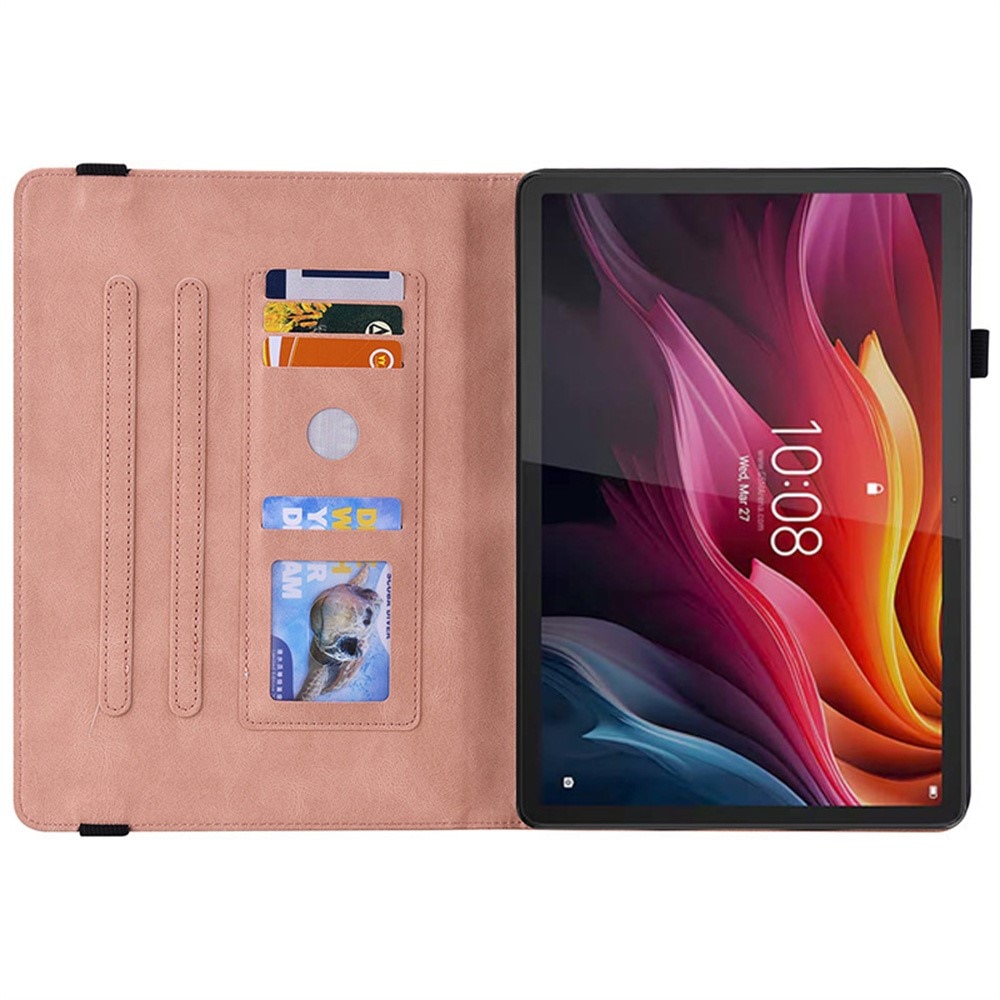 Husa tableta XGSM Butterfly, roz, pentru Lenovo Idea Tab 11" / Tab K11 11" (2 gen.), cu suport si compartimente pentru carduri