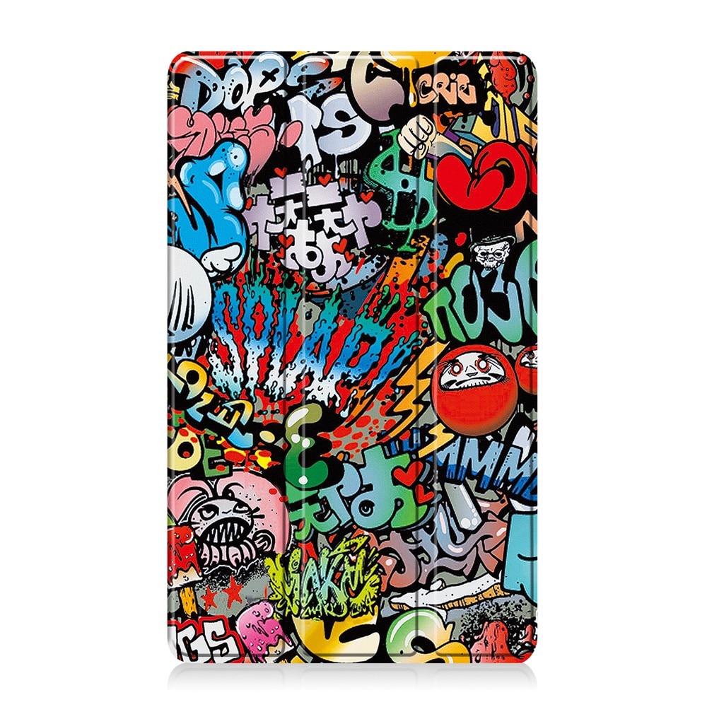 Etui pentru tableta, Smartcase, Graffiti, pentru Lenovo Tab One, protectie solida, suport pliabil, 8,7"