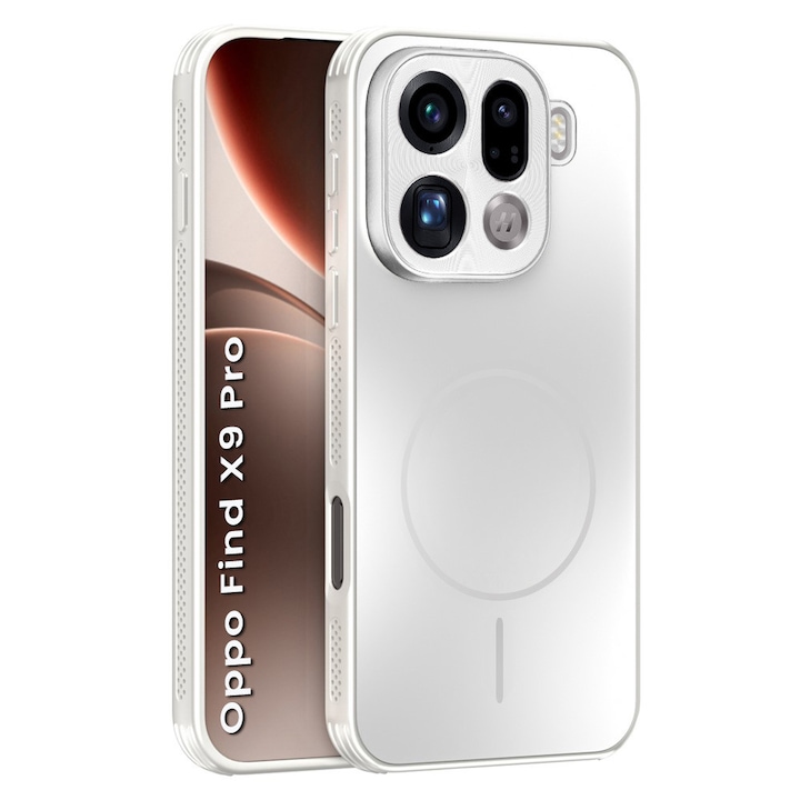 Husa telefon XGSM pentru Oppo Find X9 Pro, MagSafe, alb, protectie sporita, design elegant